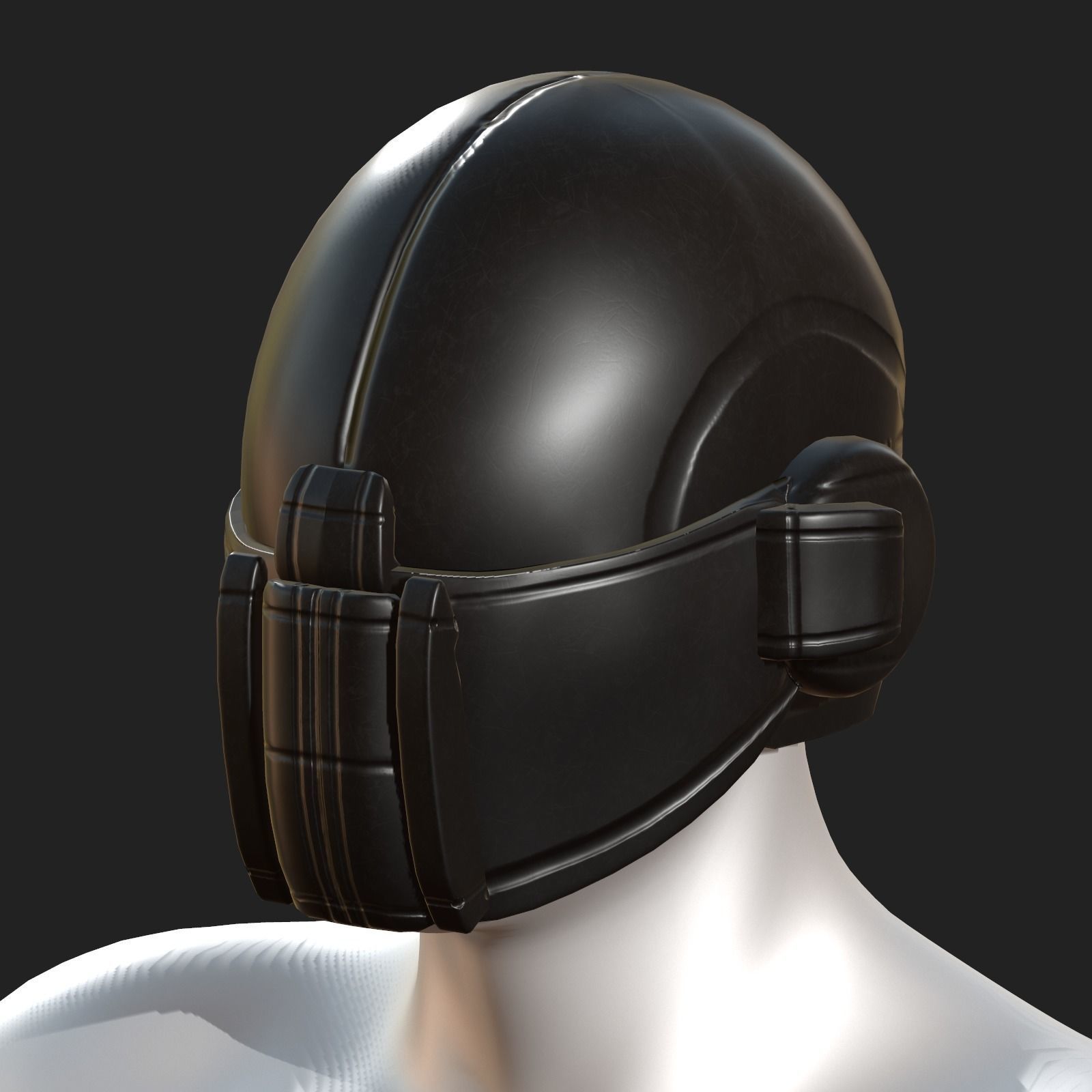 Gas mask respirator scifi futuristic 3d model  Low-poly 3D model_4