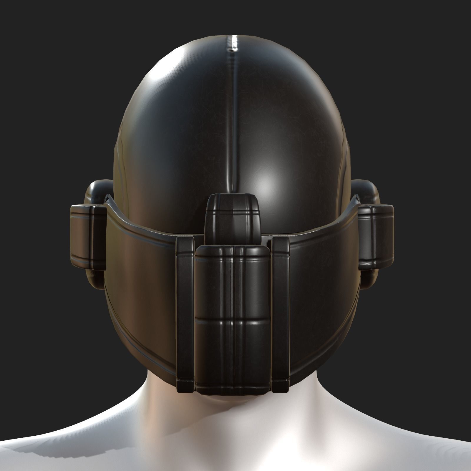 Gas mask respirator scifi futuristic 3d model  Low-poly 3D model_1