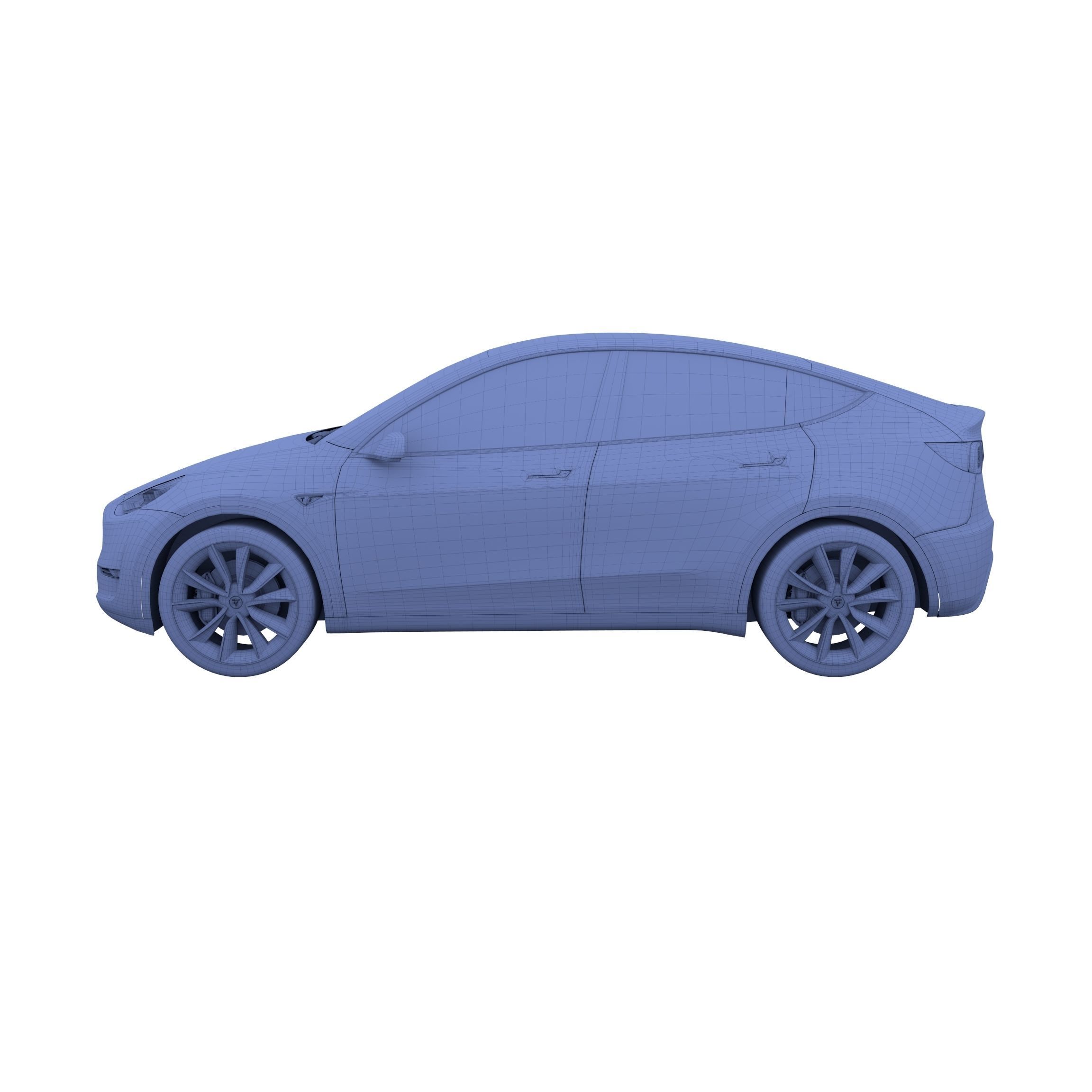 Tesla Model Y AWD Midnight Silver with chassis 3D model_33