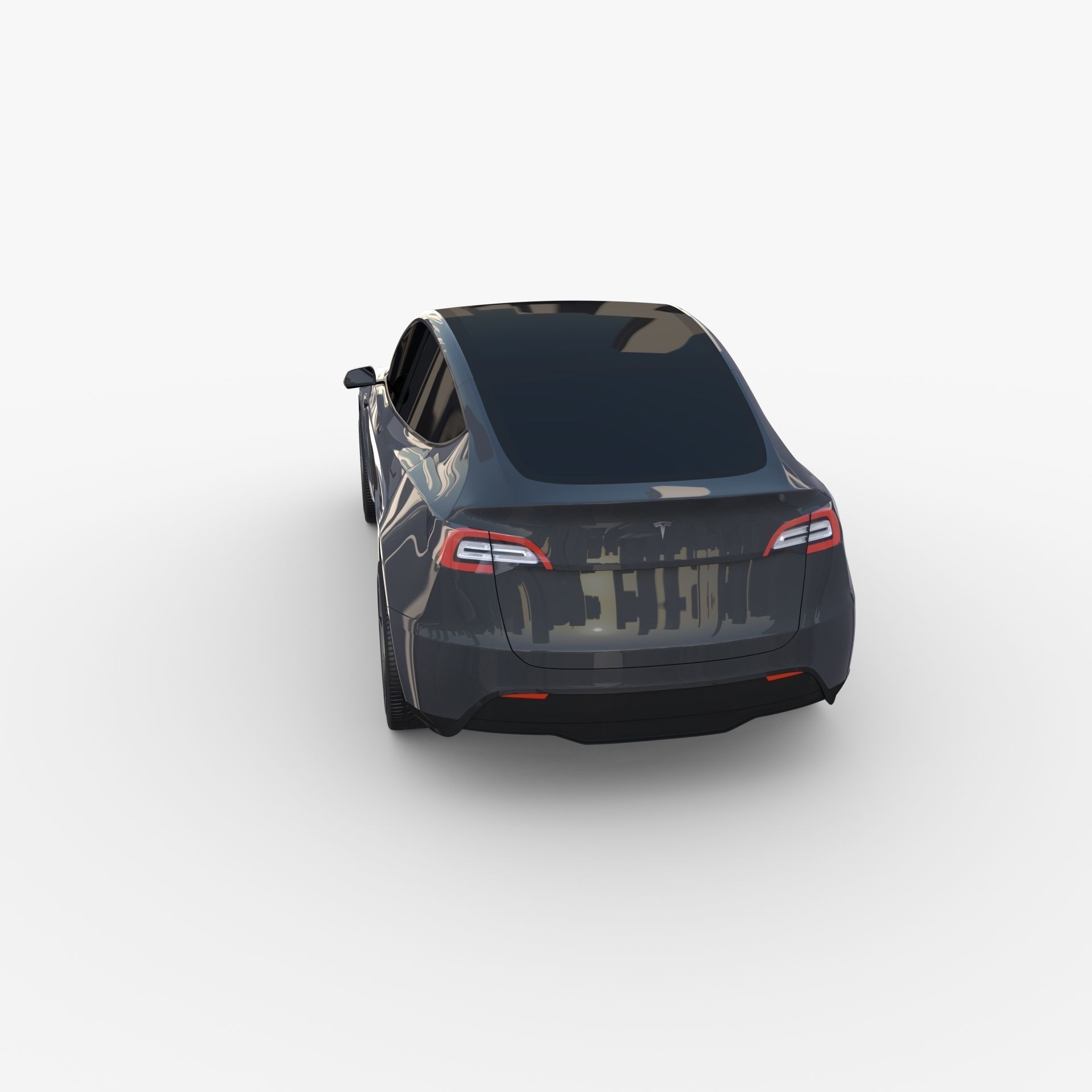 Tesla Model Y AWD Midnight Silver with chassis 3D model_8