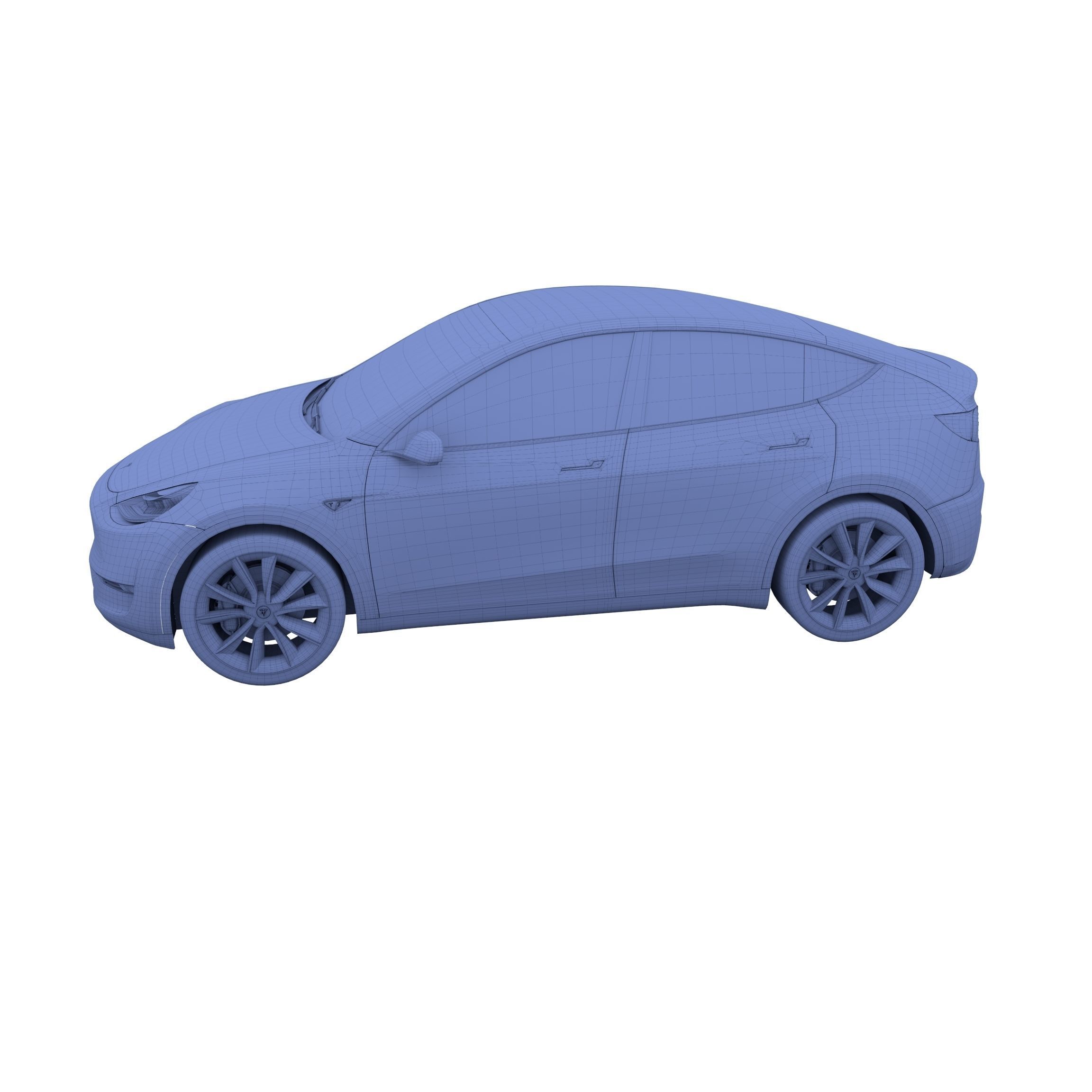 Tesla Model Y AWD Midnight Silver with chassis 3D model_36
