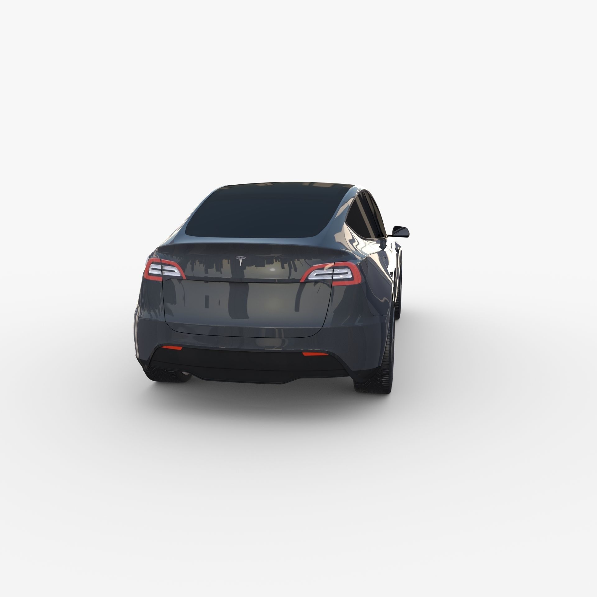 Tesla Model Y AWD Midnight Silver with chassis 3D model_3