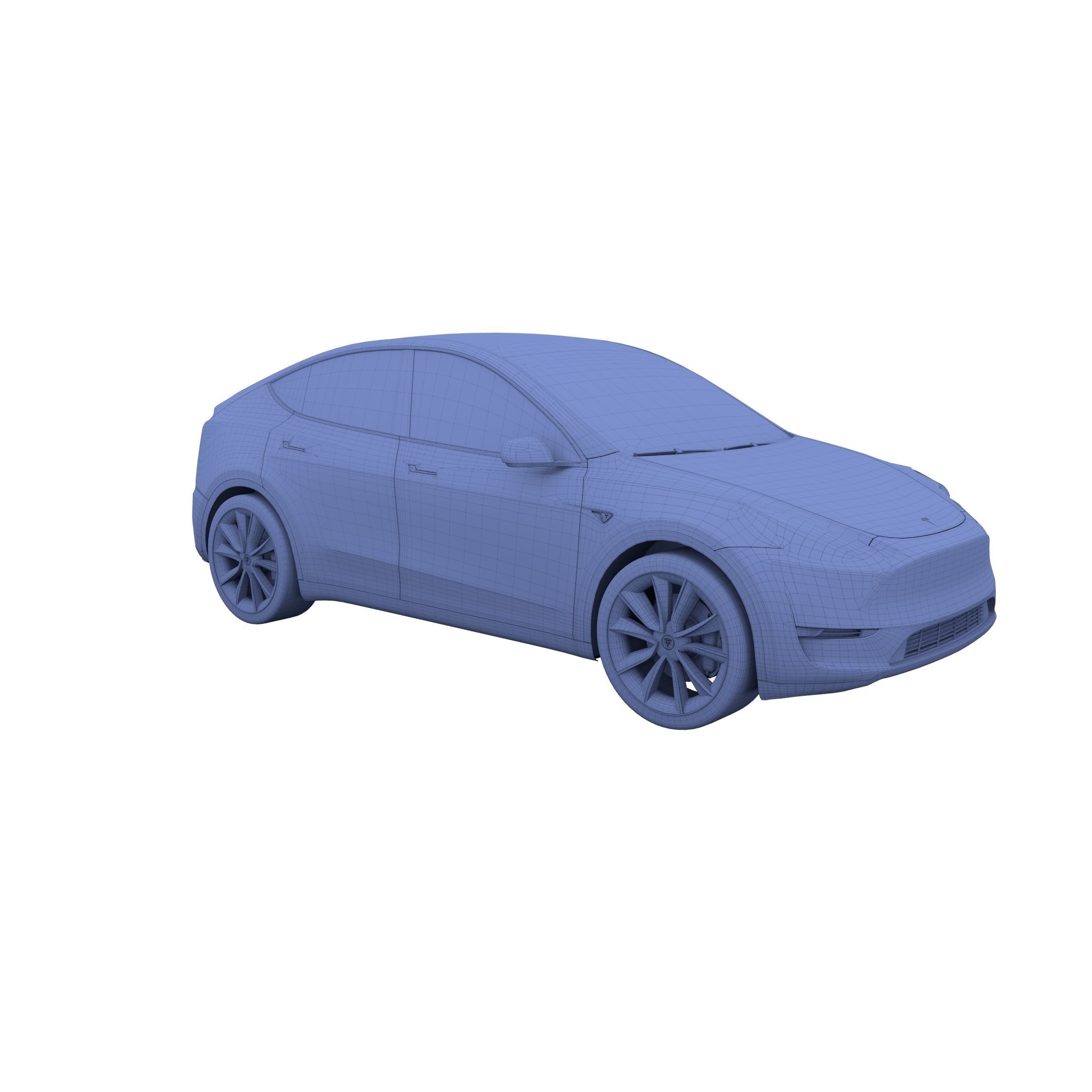 Tesla Model Y AWD Midnight Silver with chassis 3D model_35