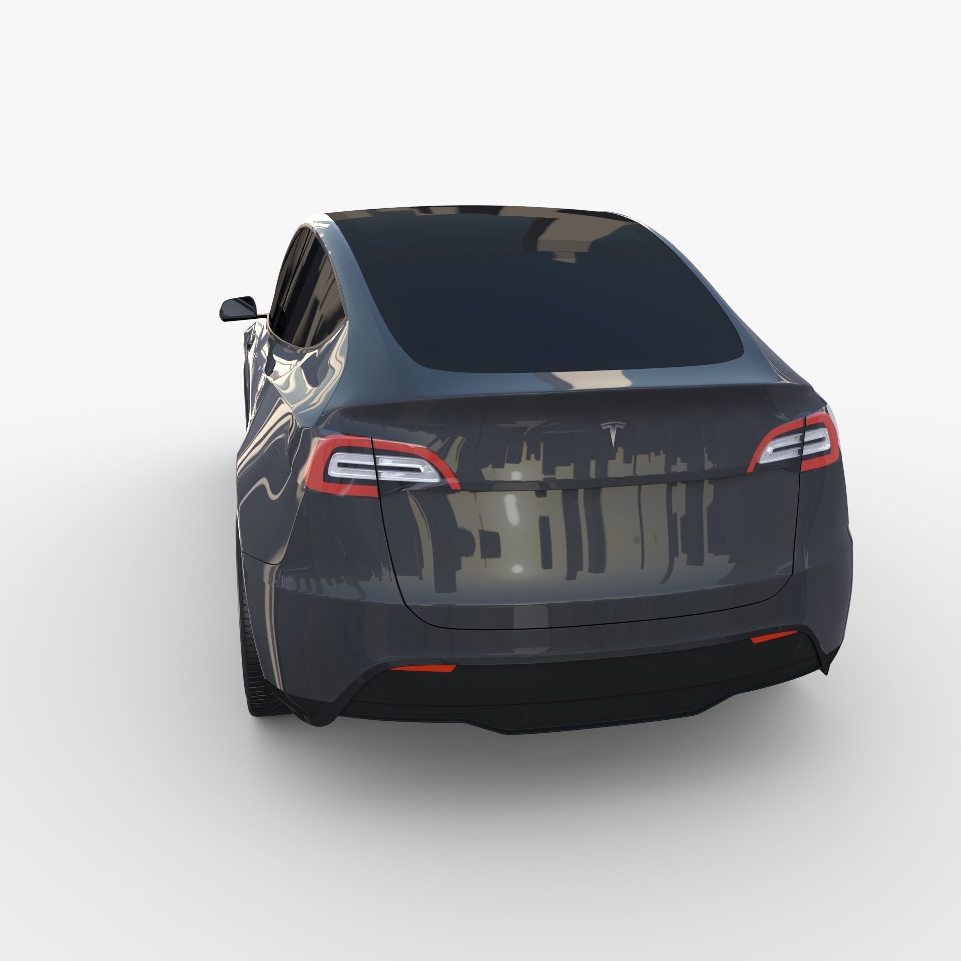 Tesla Model Y AWD Midnight Silver with chassis 3D model_13
