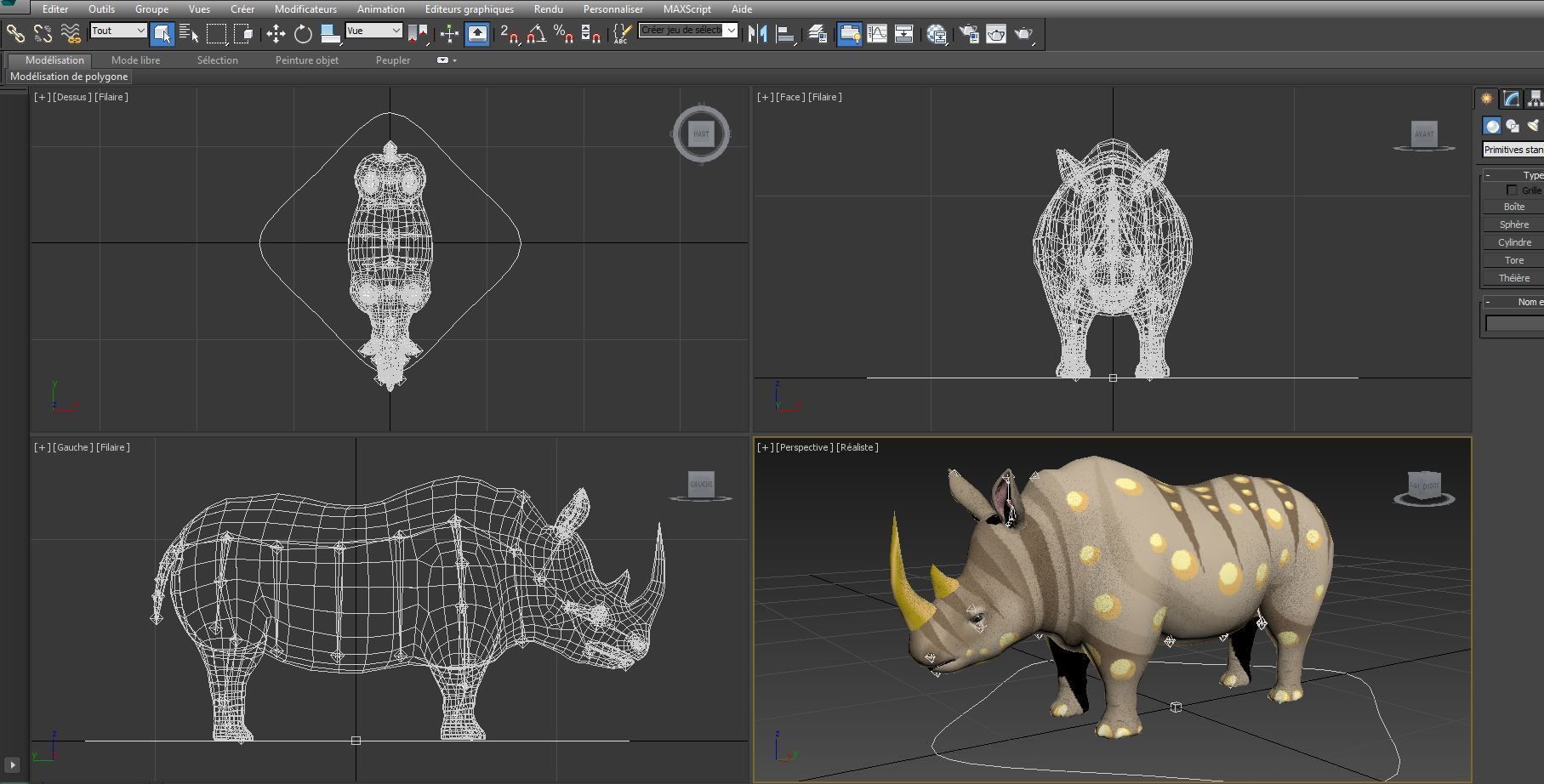 Cartoon Rhino Rigged and animated 3D Model Low-poly 3D model_18