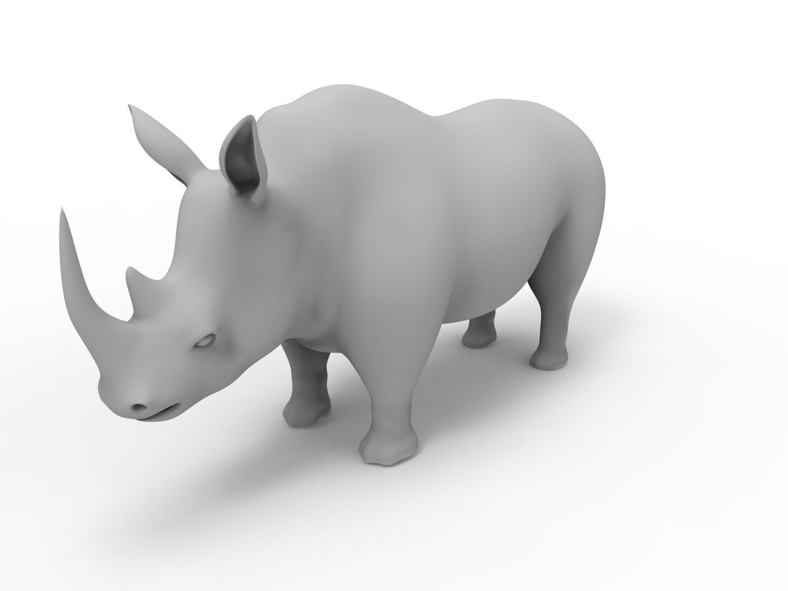 Cartoon Rhino Rigged and animated 3D Model Low-poly 3D model_12