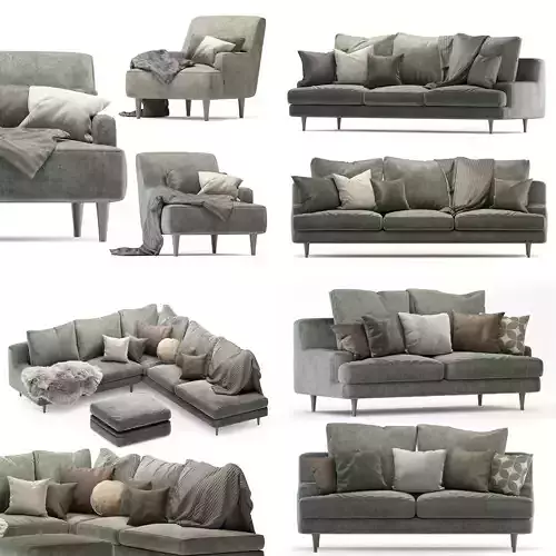 Roche Bobois sofa set green