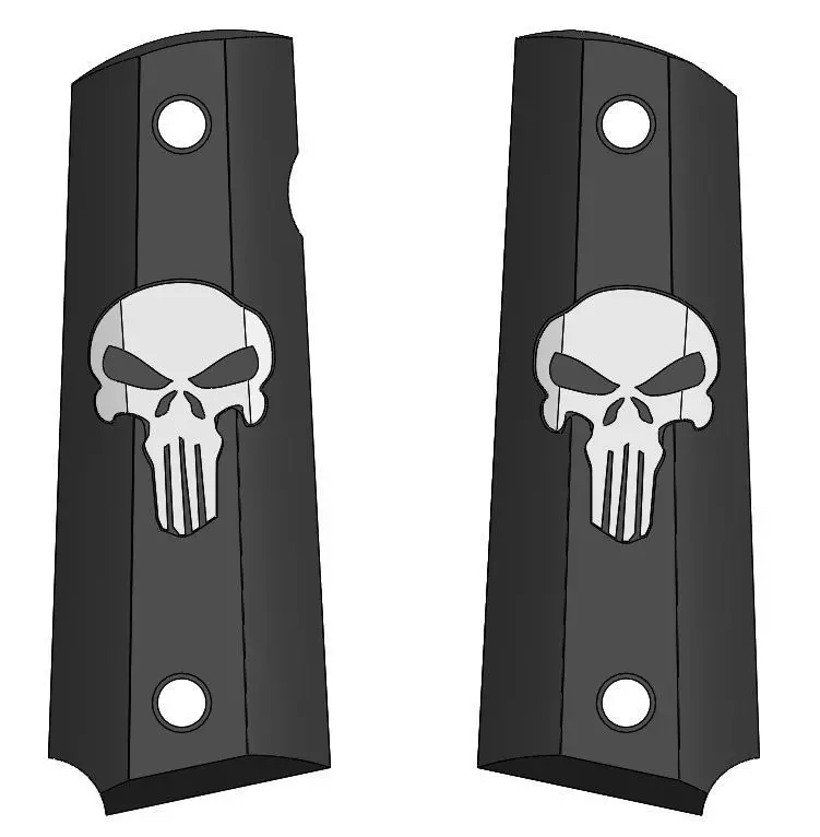 Skull Grips for a 1911 Pistol 3D print model