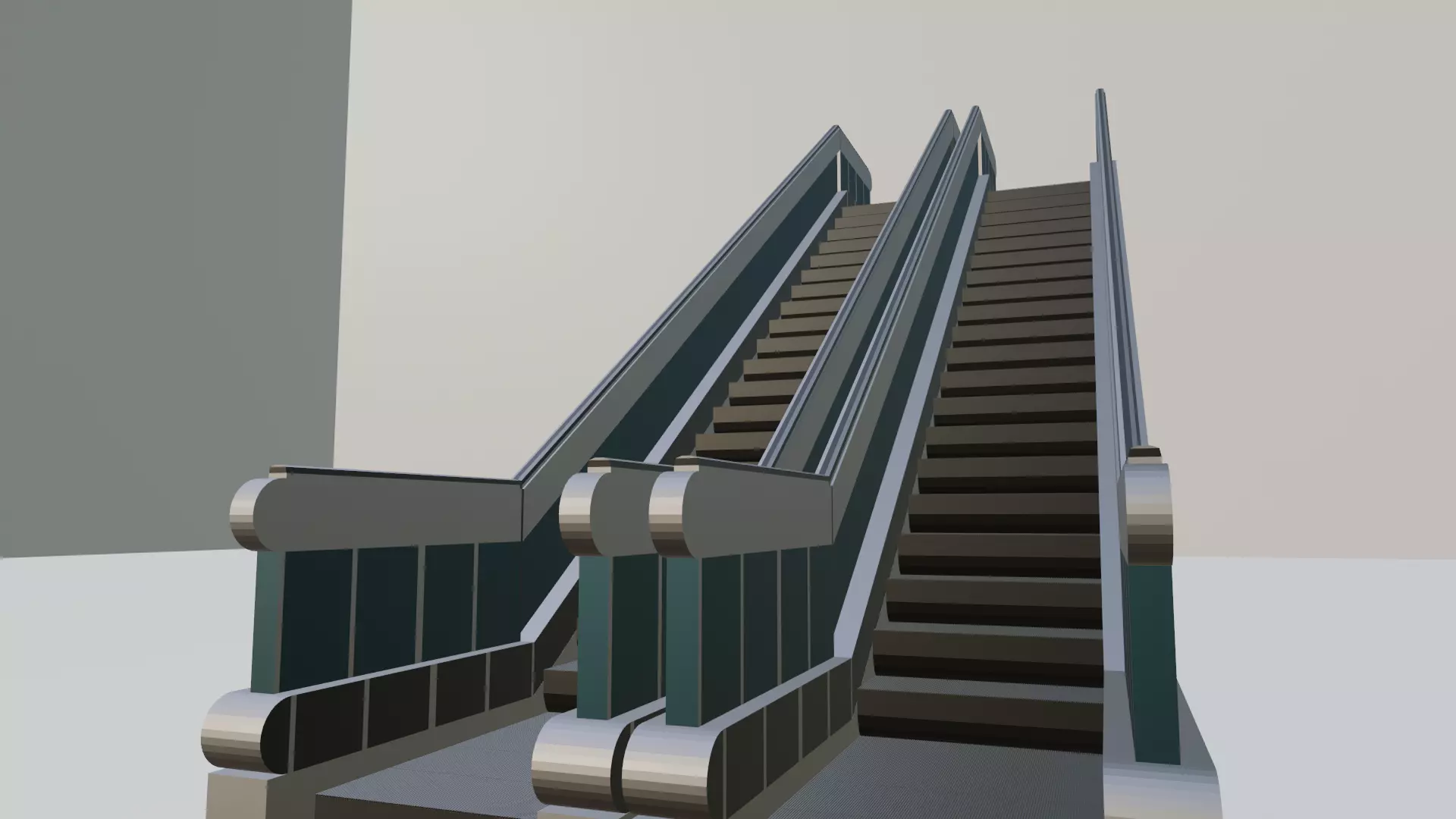 DUAL Escalator 3D model for game developing and video 3D model