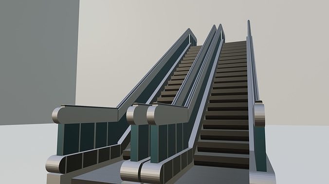 DUAL Escalator 3D model for game developing and video  3D model