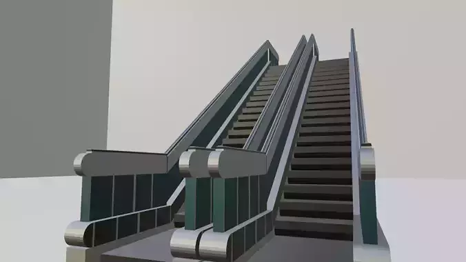 DUAL Escalator 3D model for game developing and video  3D model