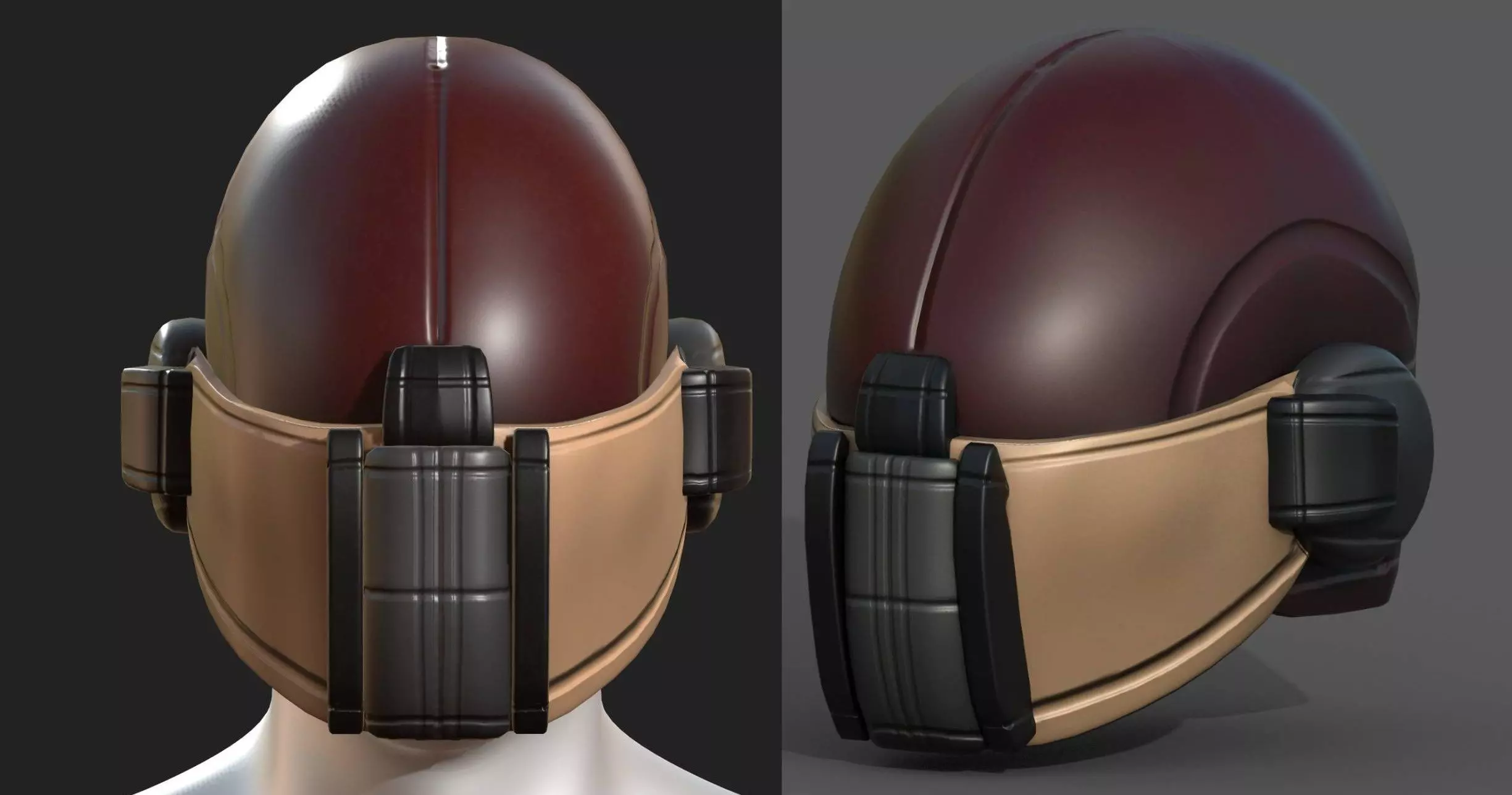 Helmet scifi military combat 3d model Low-poly 3D model_0