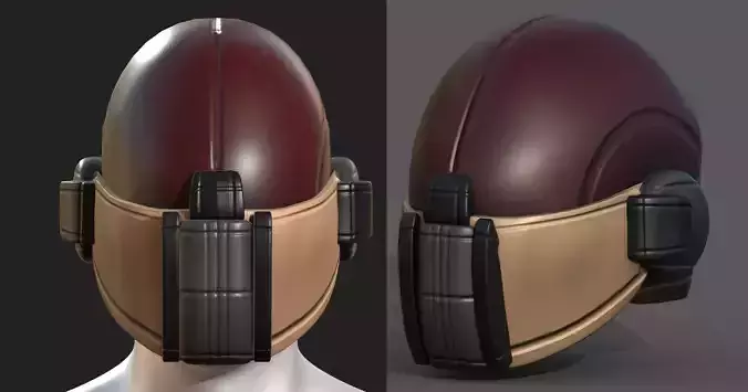 Helmet scifi military combat 3d model 