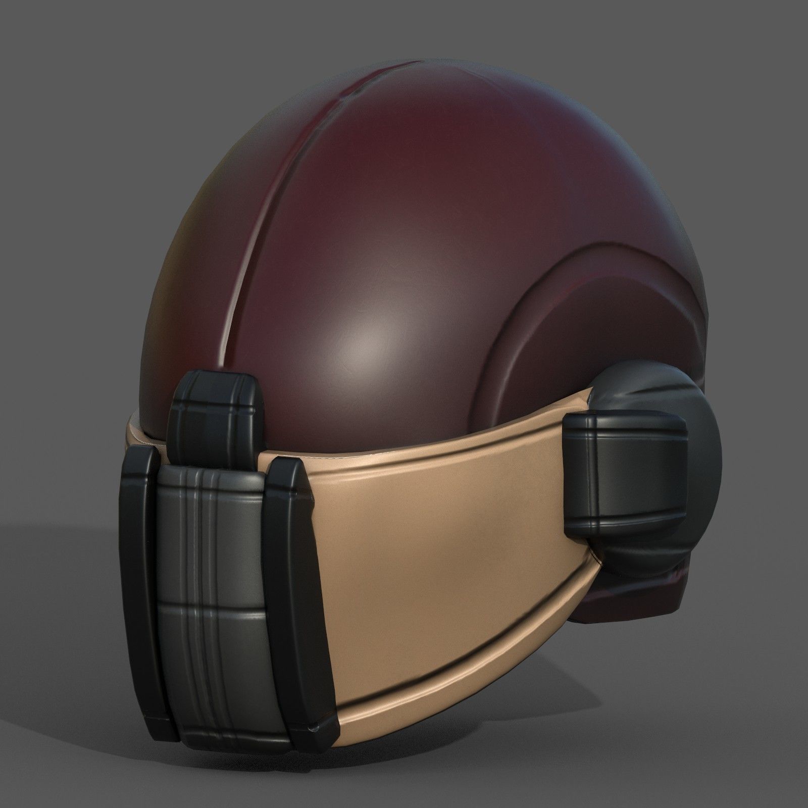 Helmet scifi military combat 3d model Low-poly 3D model_8