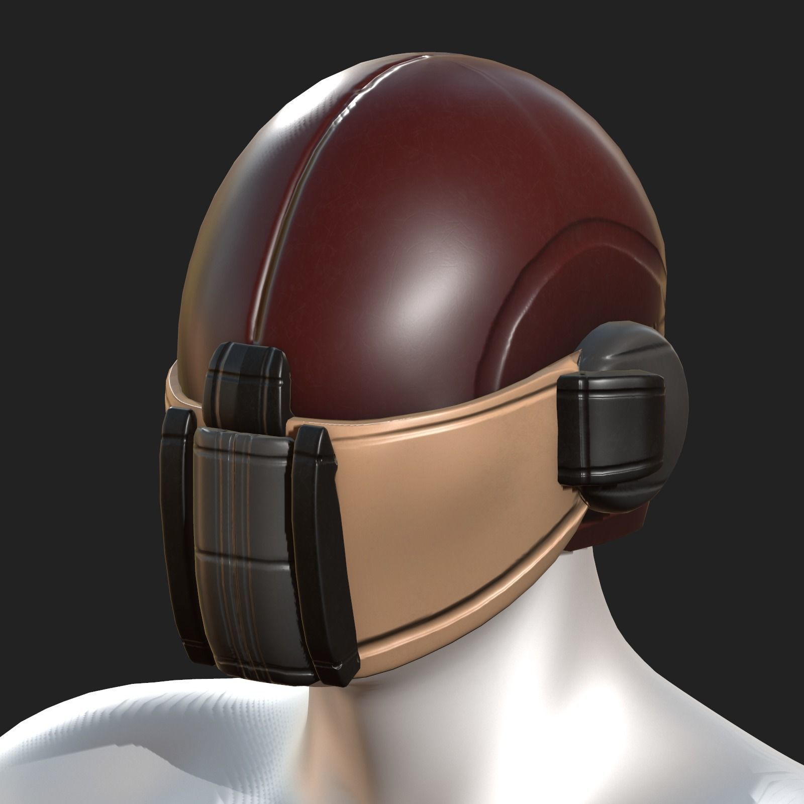 Helmet scifi military combat 3d model Low-poly 3D model_2