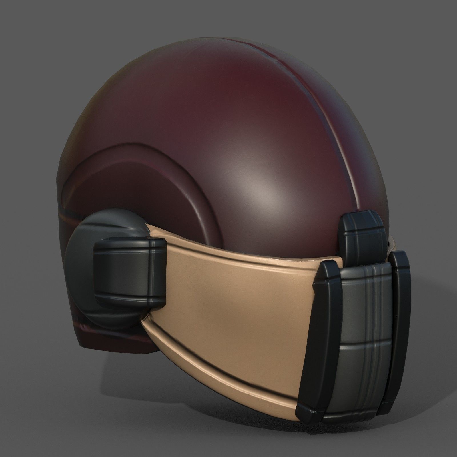 Helmet scifi military combat 3d model Low-poly 3D model_4