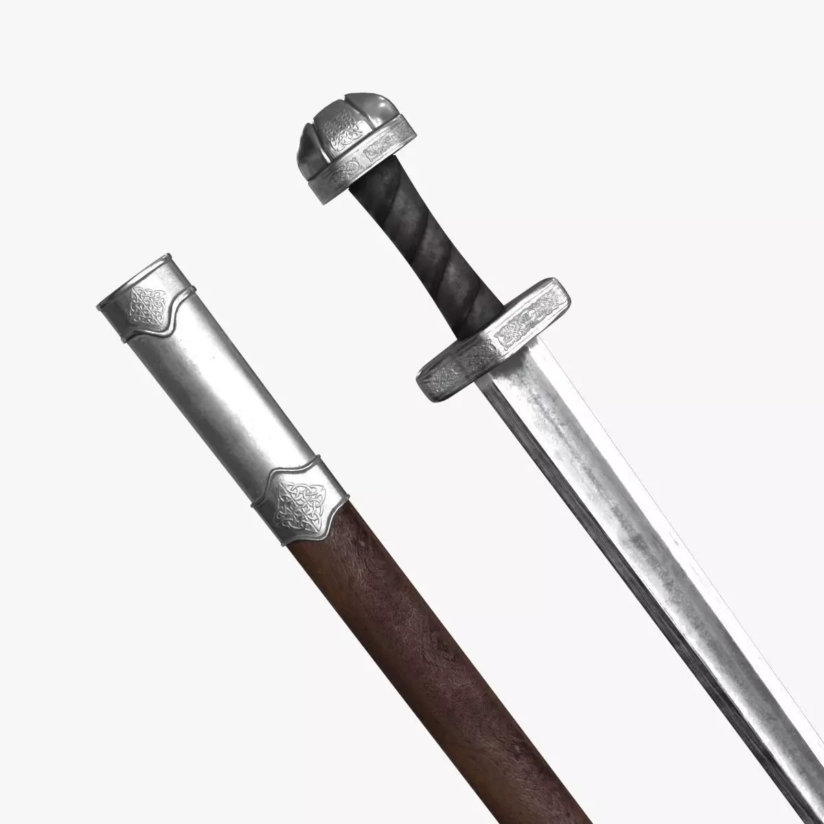 Viking Sword Low-poly 3D model_0