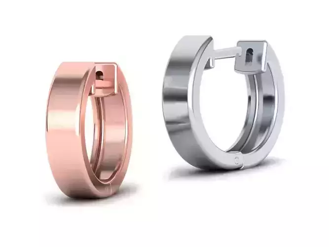 Delicate Fine Hoop Earrings 15mm 4mm wide  3D print model