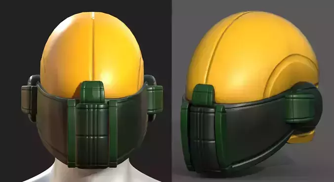 Helmet scifi military combat 3d futuristic 3d 