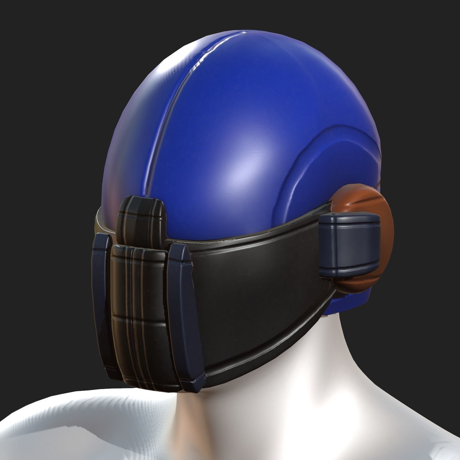 Helmet scifi military combat 3d model Low-poly 3D model_10
