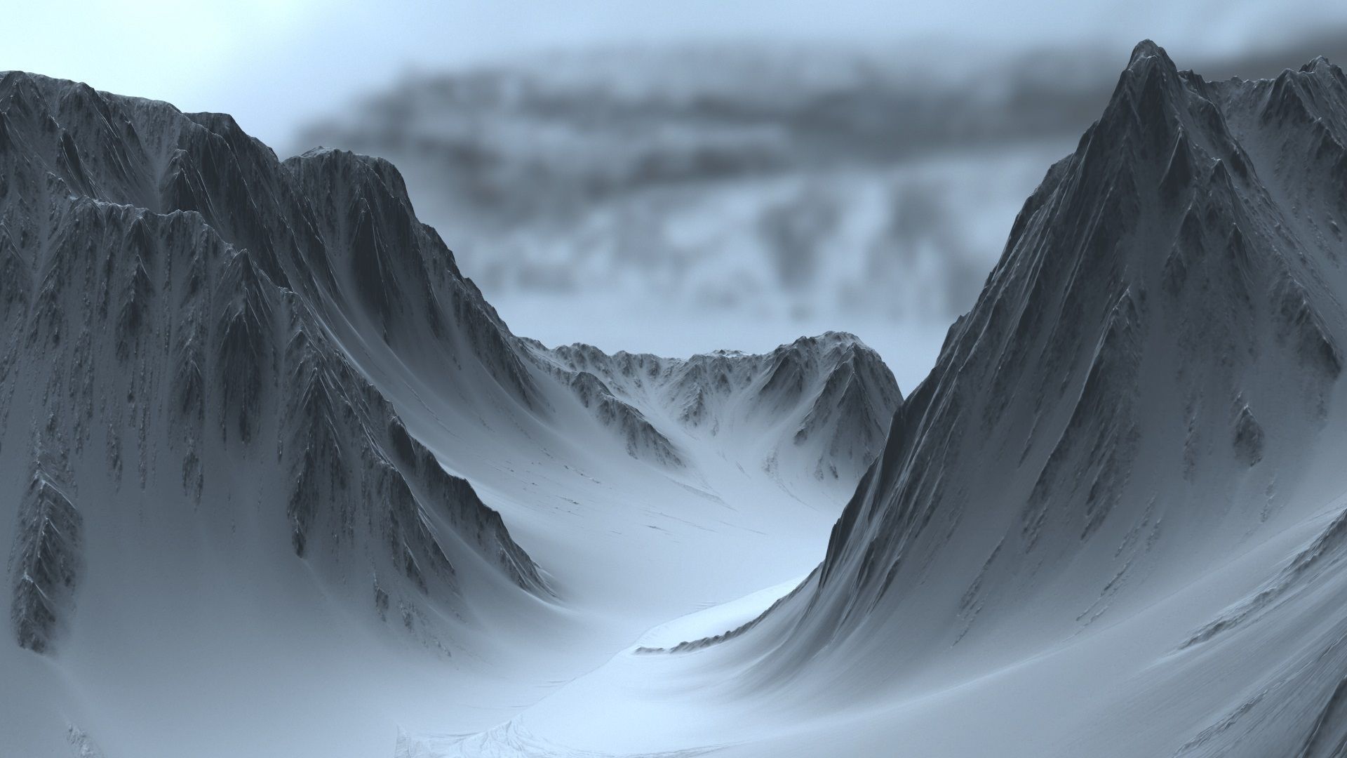 Snow  mountain 04 3D model_2