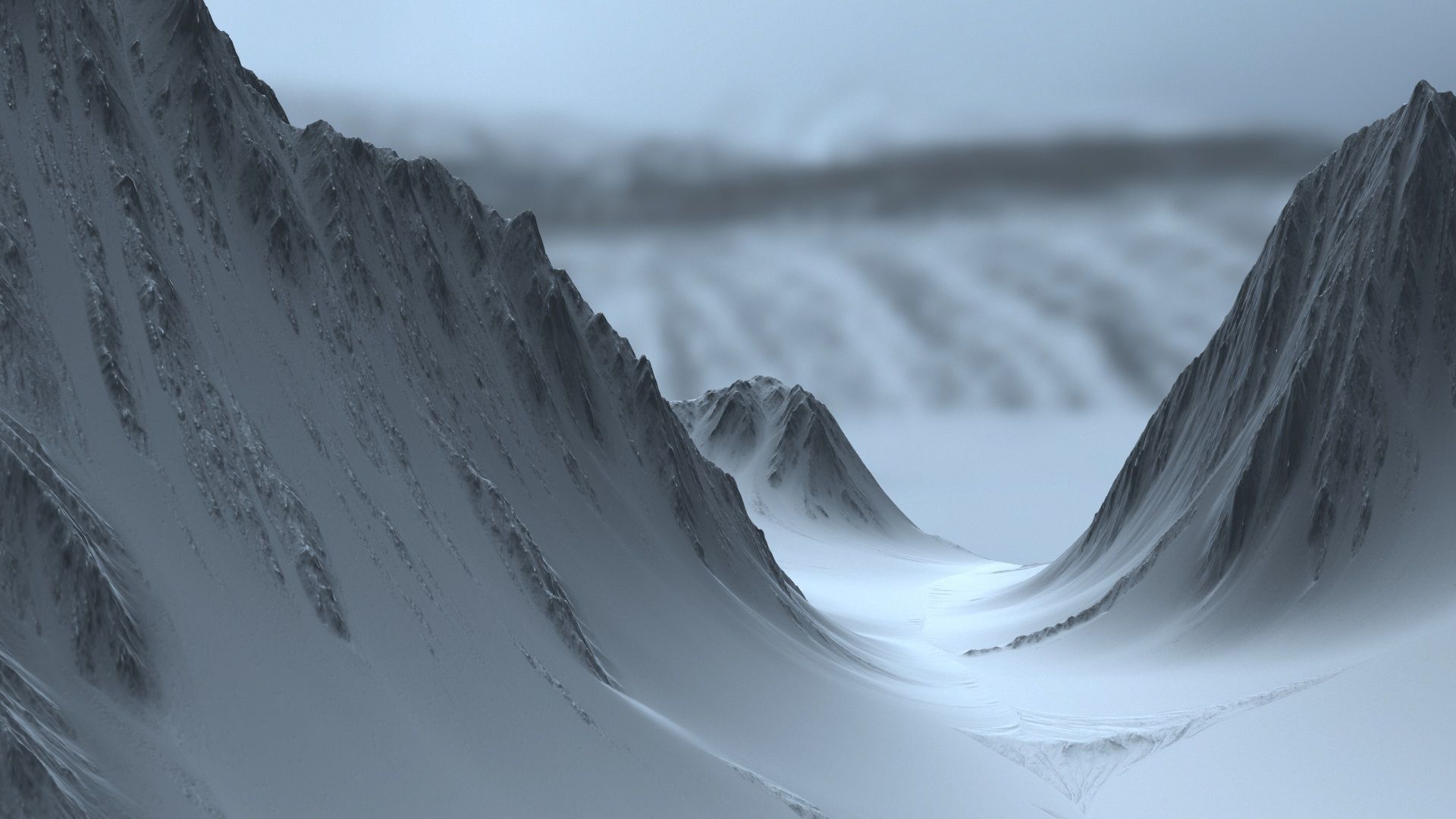 Snow  mountain 04 3D model_9