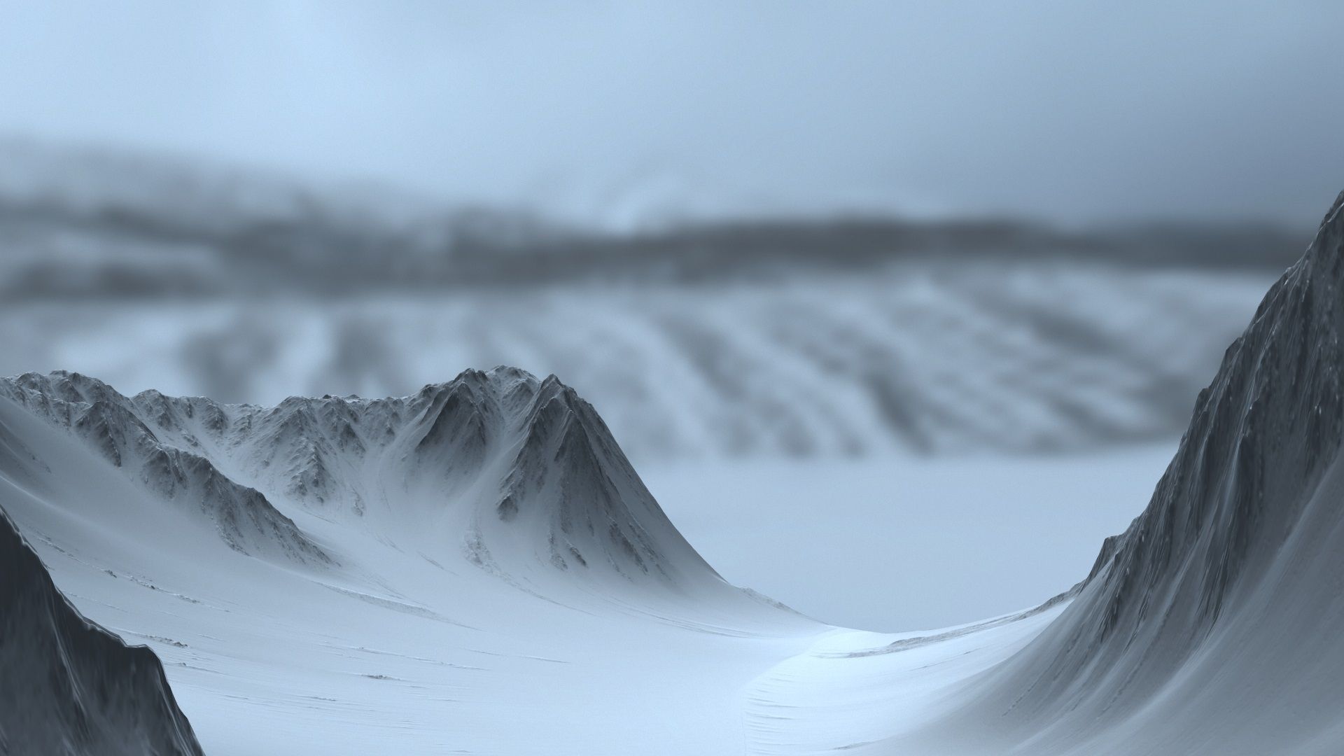 Snow  mountain 04 3D model_8