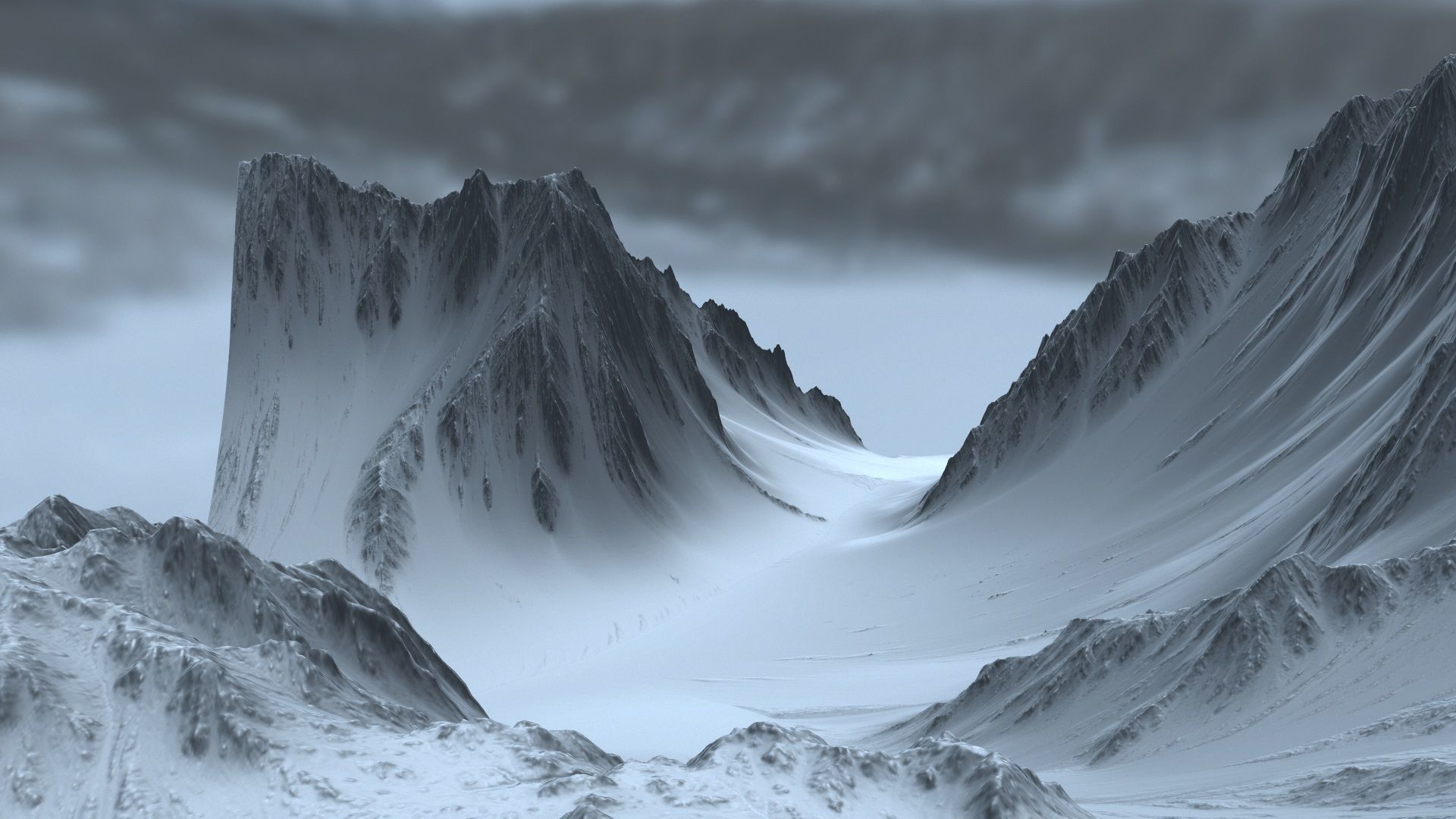 Snow  mountain 04 3D model_10