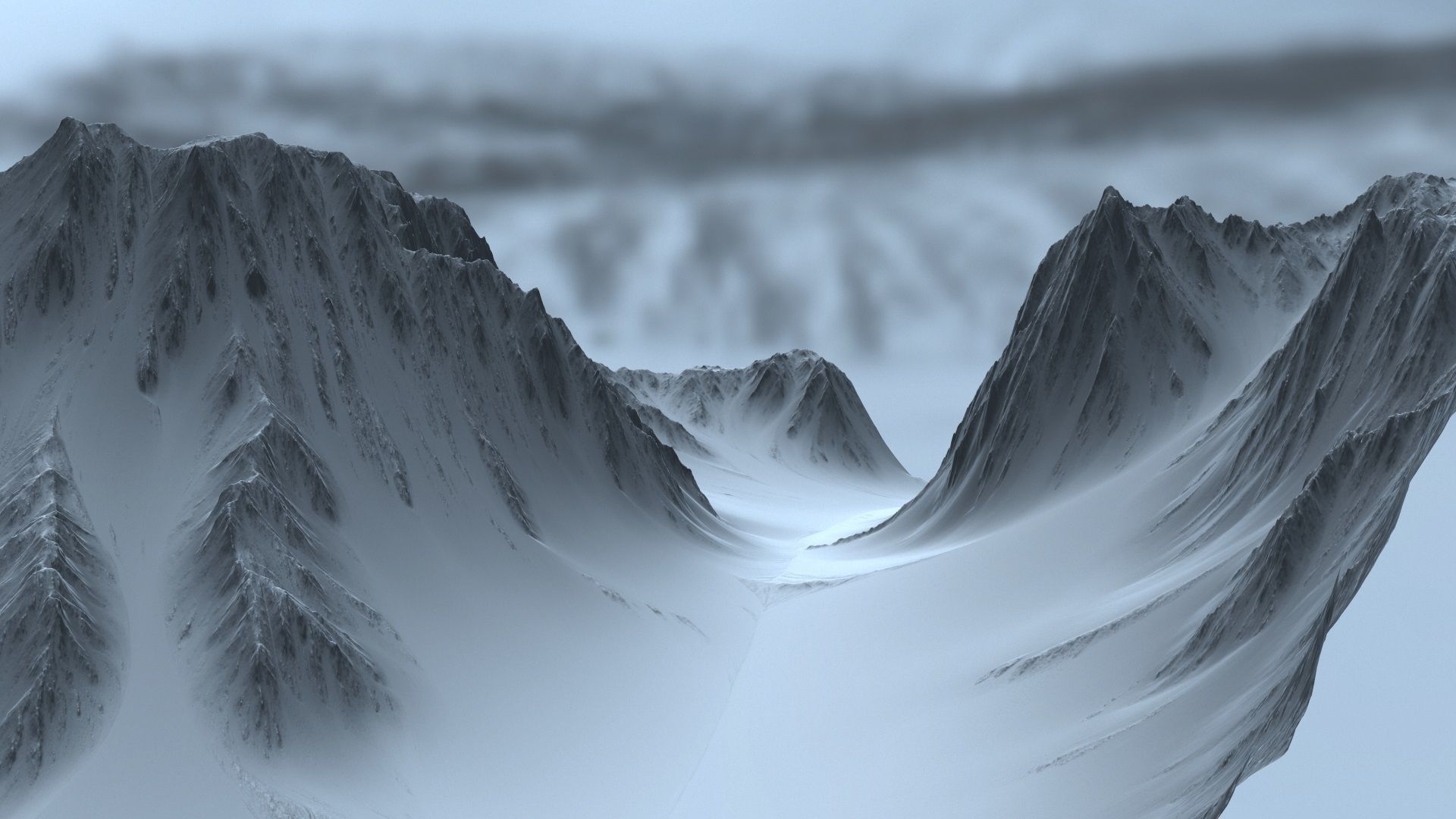 Snow  mountain 04 3D model_7