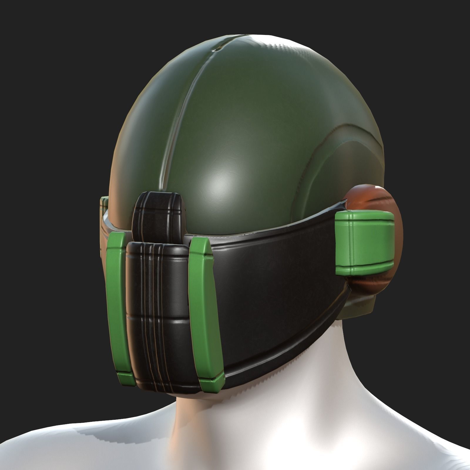 Helmet scifi military combat 3d model low poly Low-poly 3D model_3