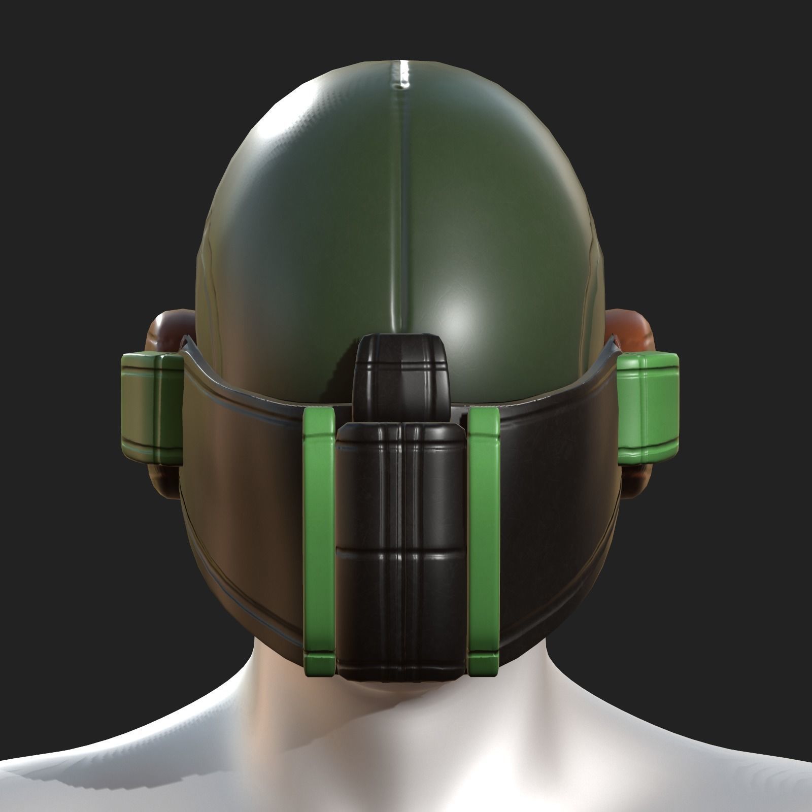 Helmet scifi military combat 3d model low poly Low-poly 3D model_9