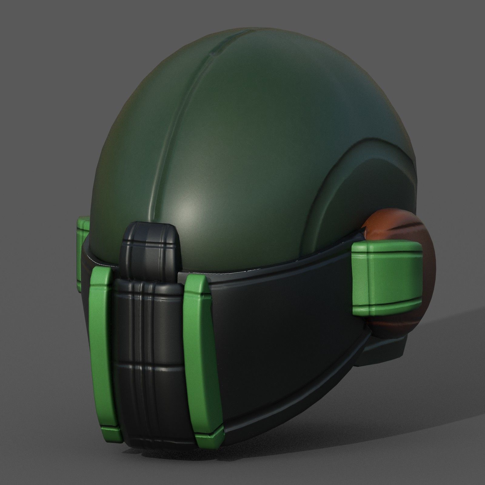 Helmet scifi military combat 3d model low poly Low-poly 3D model_2