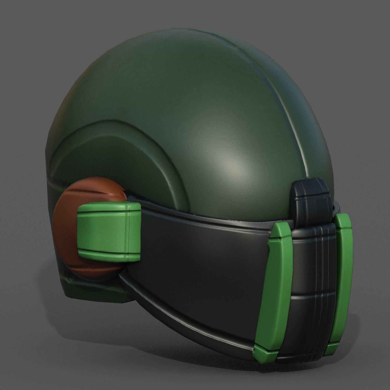 Helmet scifi military combat 3d model low poly Low-poly 3D model_6