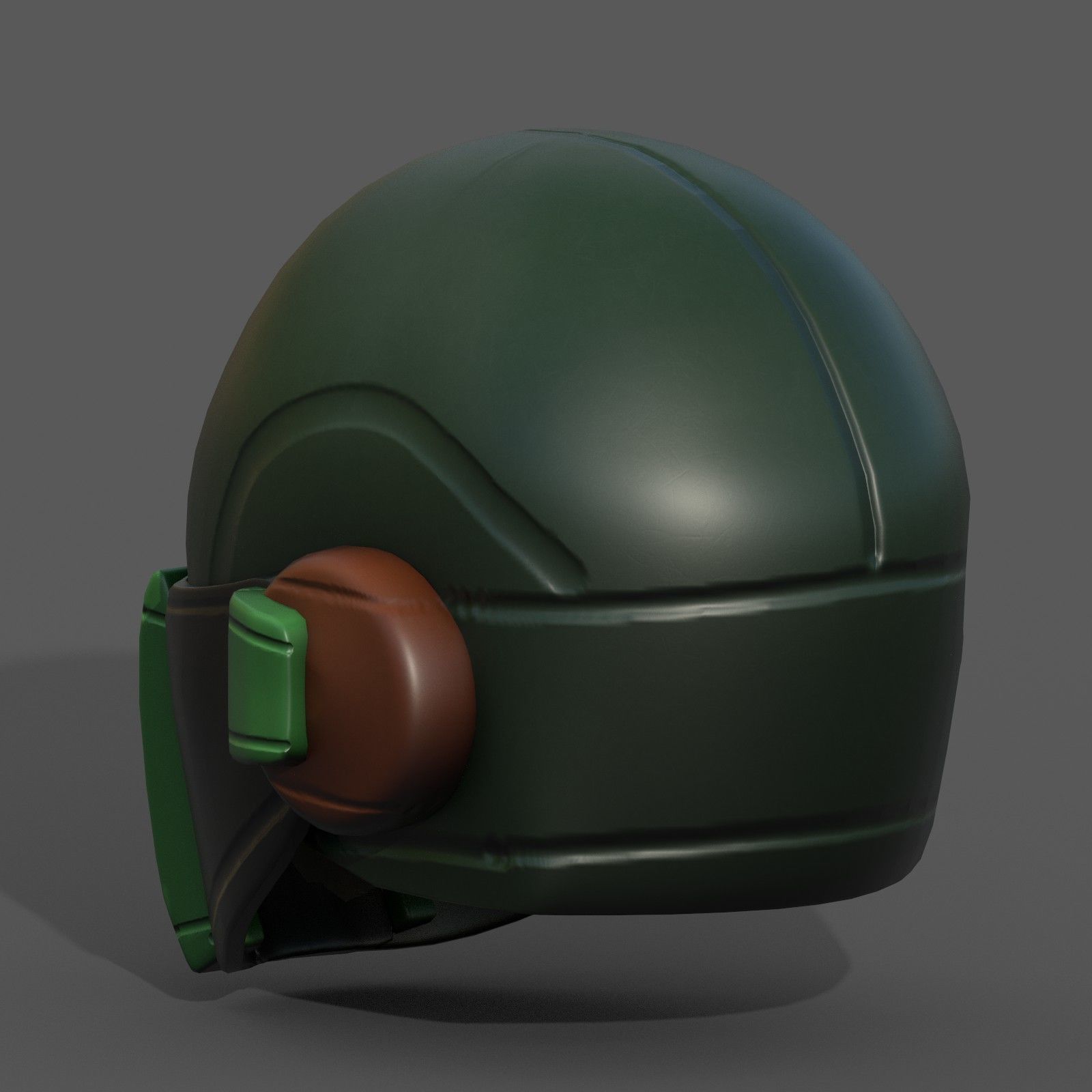 Helmet scifi military combat 3d model low poly Low-poly 3D model_4