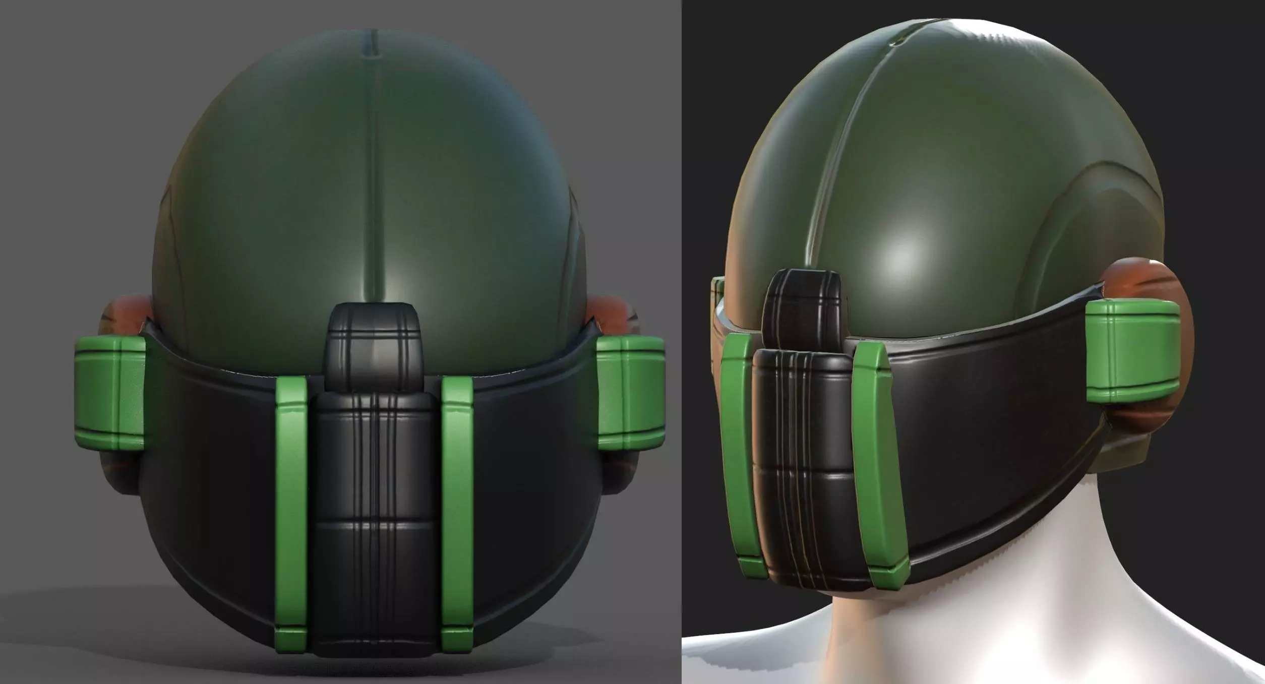 Helmet scifi military combat 3d model low poly Low-poly 3D model_0