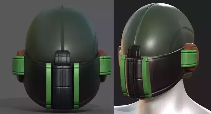 Helmet scifi military combat 3d model low poly 