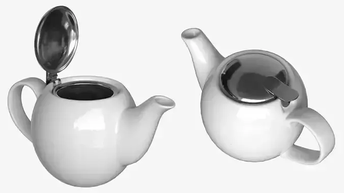 Stoneware Teapot Low-poly 3D model