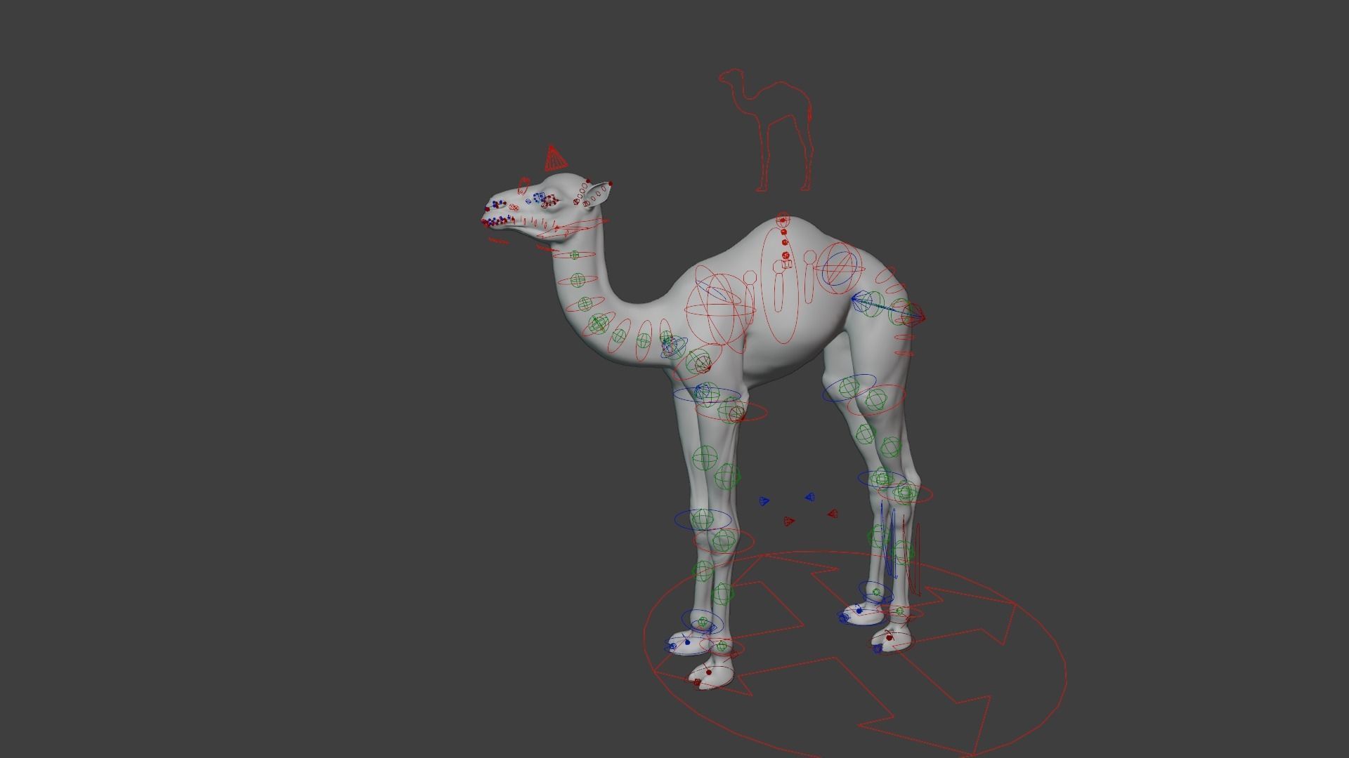 Camel Adult and Baby Rigged 3D model_7