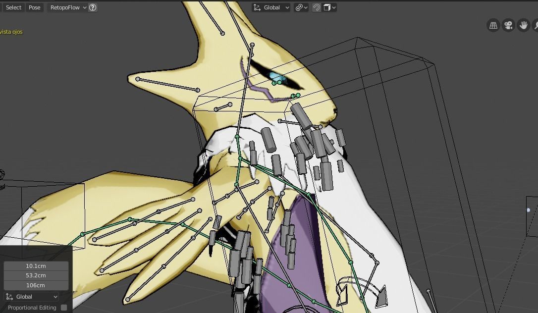Renamon - Cell shaded - Free blender model Free low-poly 3D model_15