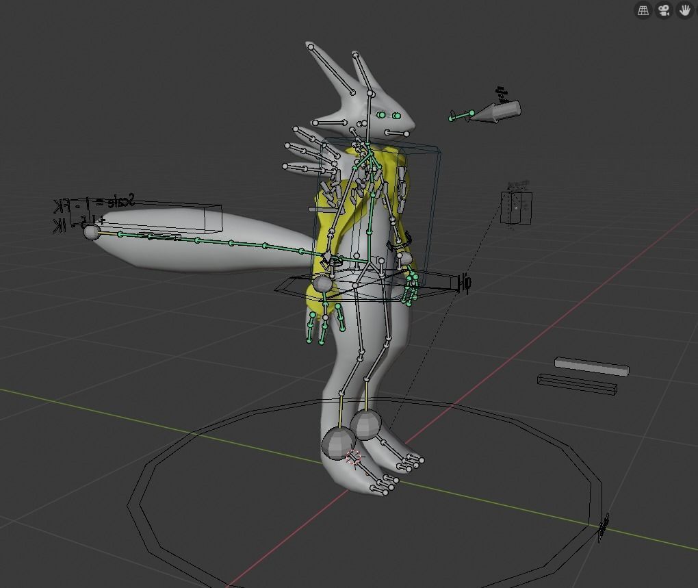 Renamon - Cell shaded - Free blender model Free low-poly 3D model_2