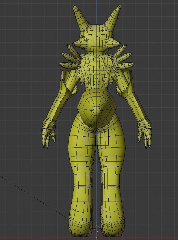 Renamon - Cell shaded - Free blender model Free low-poly 3D model_12
