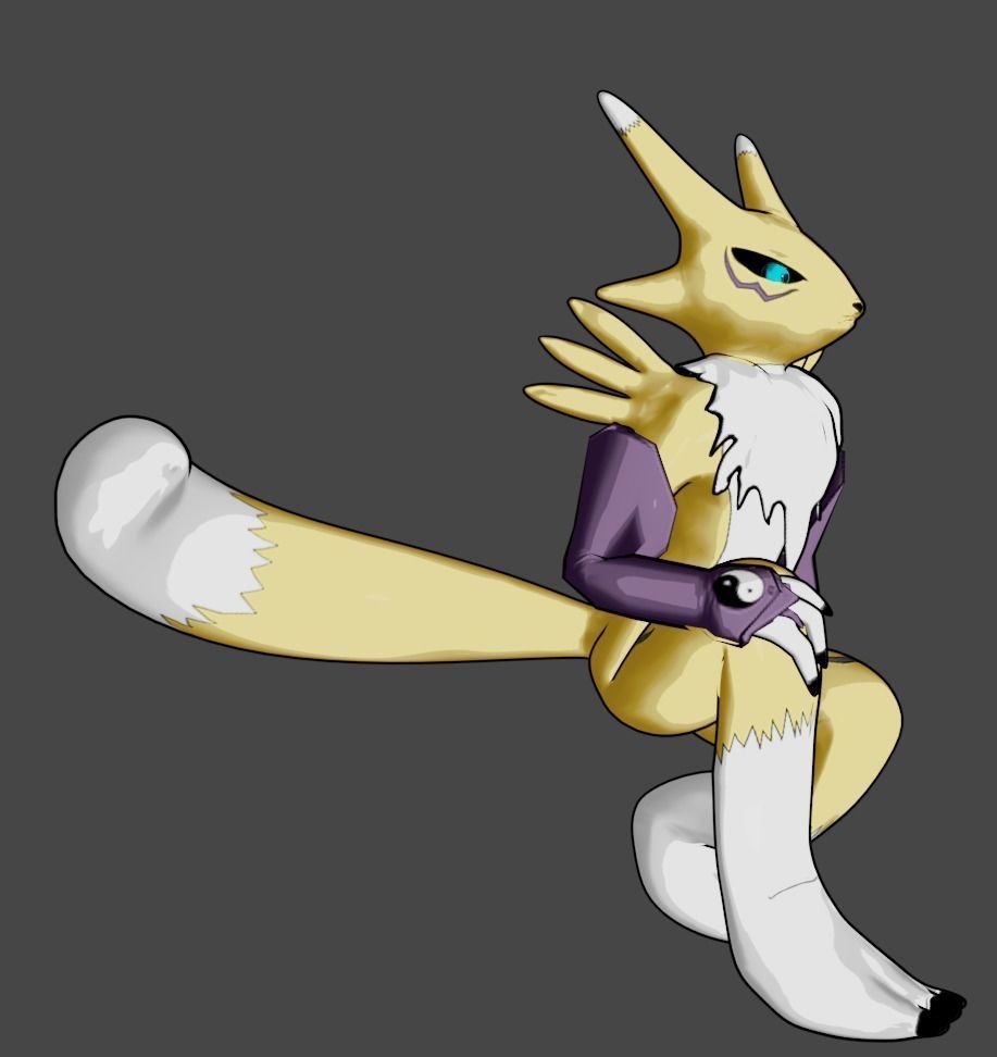 Renamon - Cell shaded - Free blender model Free low-poly 3D model_18