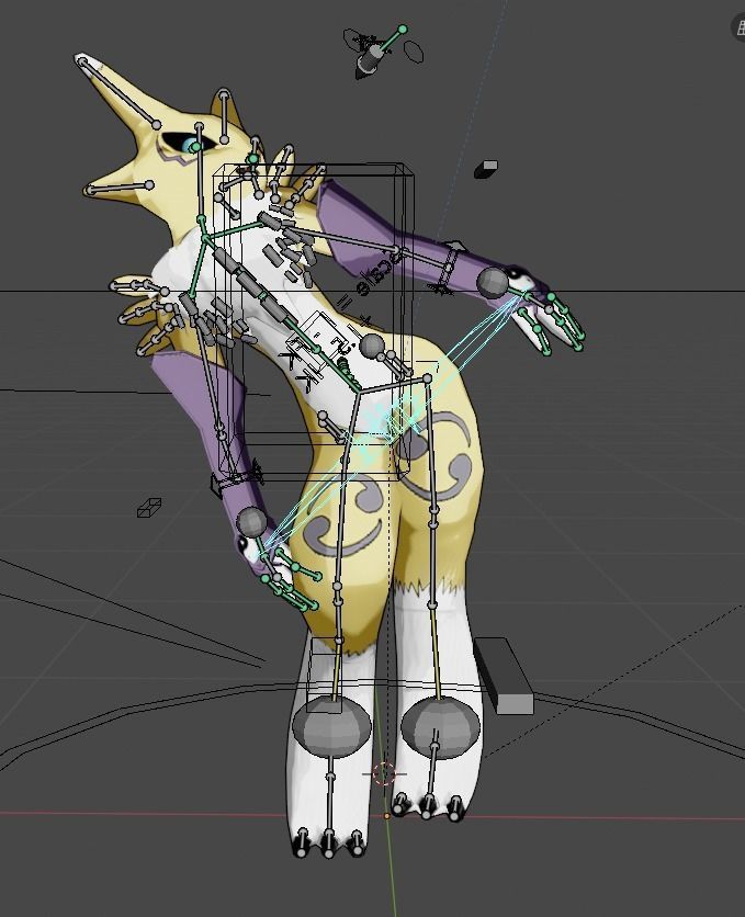 Renamon - Cell shaded - Free blender model Free low-poly 3D model_14