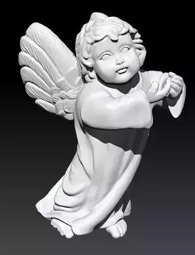 Angel figurine with wings 3D print model