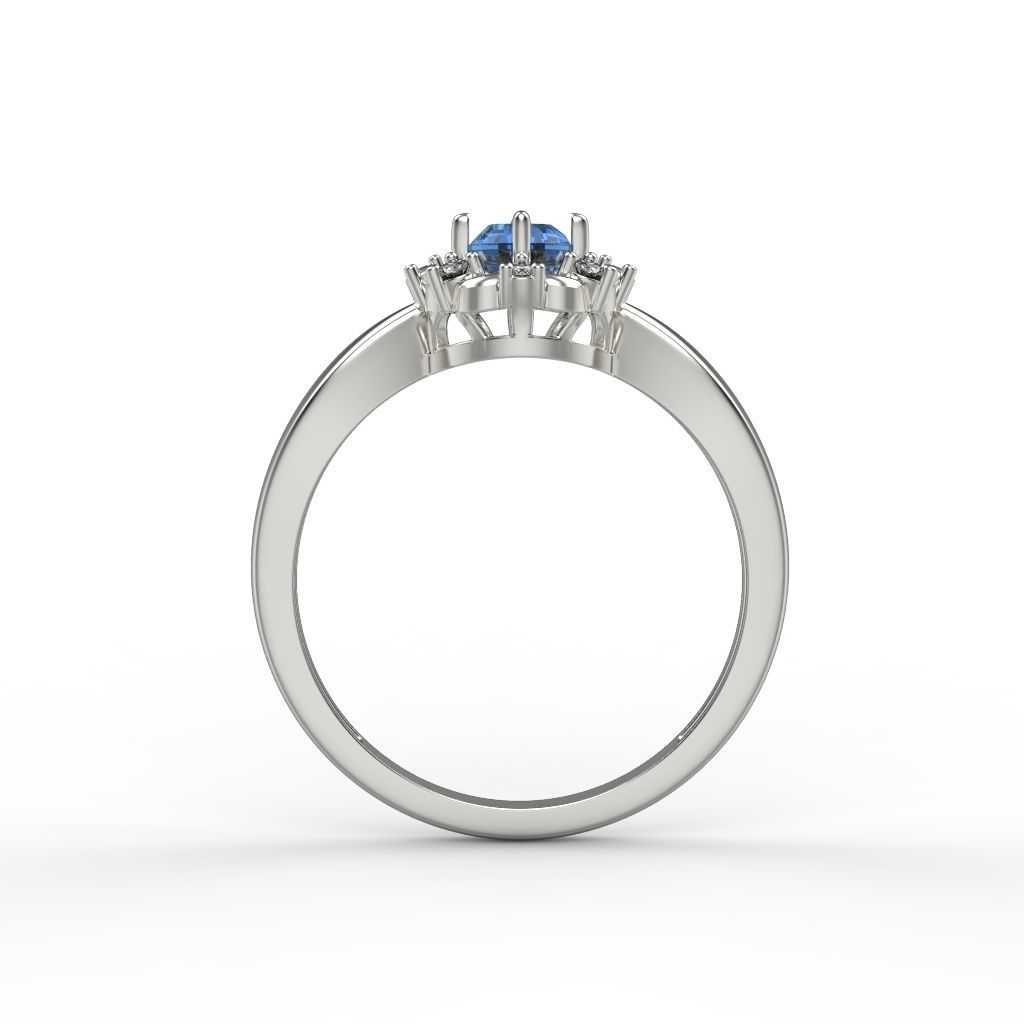 solitaire wedding engagement women ring with gems 3dm stl CAD 3D print model_9