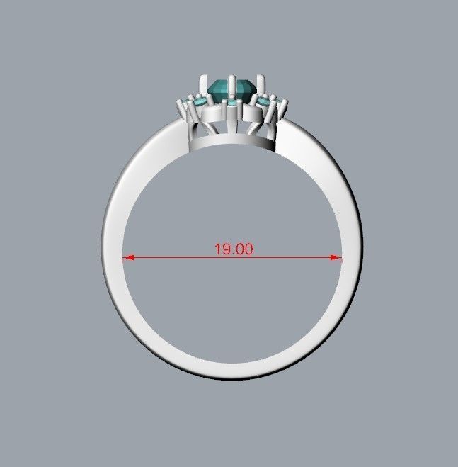 solitaire wedding engagement women ring with gems 3dm stl CAD 3D print model_22