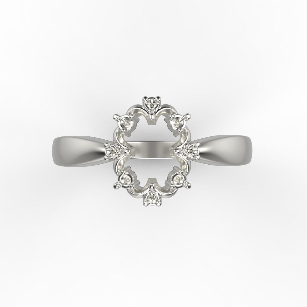 solitaire wedding engagement women ring with gems 3dm stl CAD 3D print model_12