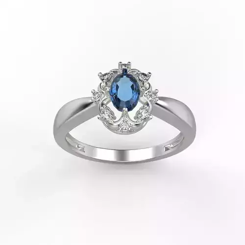 solitaire wedding engagement women ring with gems 3dm stl CAD