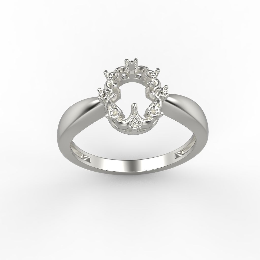 solitaire wedding engagement women ring with gems 3dm stl CAD 3D print model_14