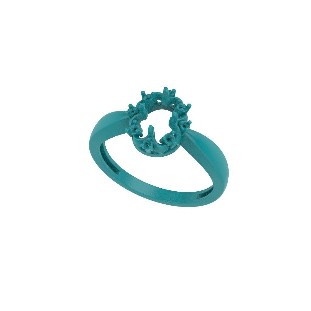 solitaire wedding engagement women ring with gems 3dm stl CAD 3D print model_20